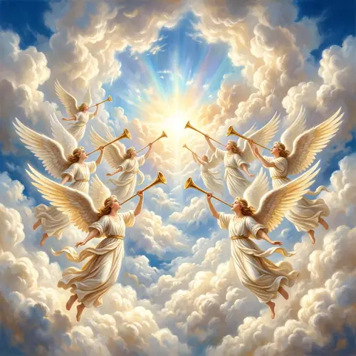 Angels with Trumpets in the Sky