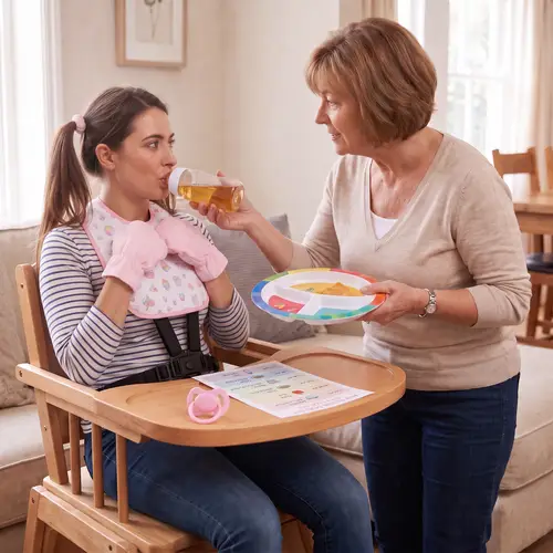 Feeding Time: Apple Juice & Highchair Moments