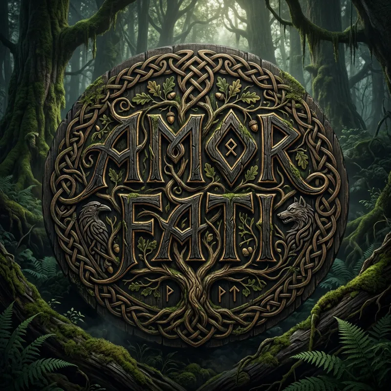 Mystical 'Amor Fati' Rune Tattoo Art