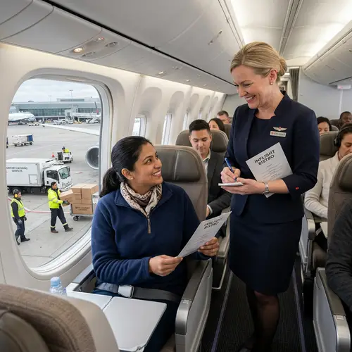 Airplane Food Order & Delivery: Scene Inside Plane