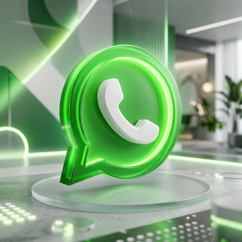 Stunning 3D WhatsApp Model | Green Chat Bubble & Receiver