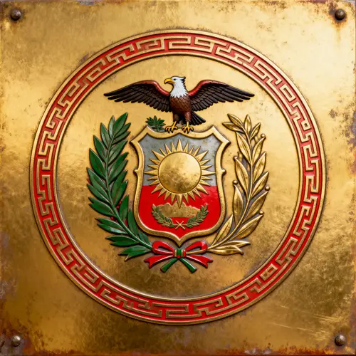 Peru Shield with Bird Wings Design