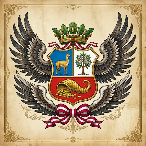 Peru Shield with Bird Wings Design