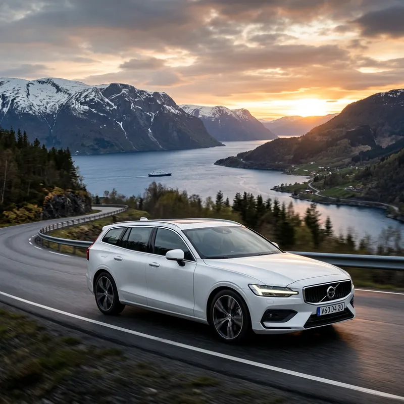 2020 White Volvo V60 D4 Engine Wallpaper