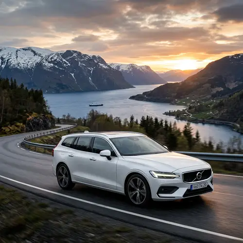 2020 White Volvo V60 D4 Engine Wallpaper