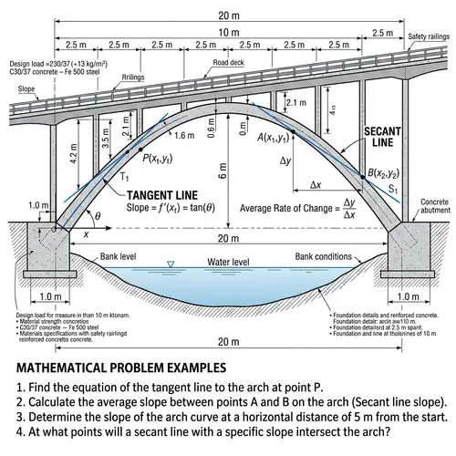 Detailed Arch Bridge Design with Geometric Concepts