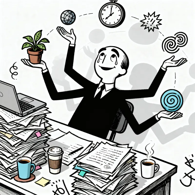 Whimsical Line Art: Juggling Life's Struggles Whimsical Line Art: Juggling Life's Struggles