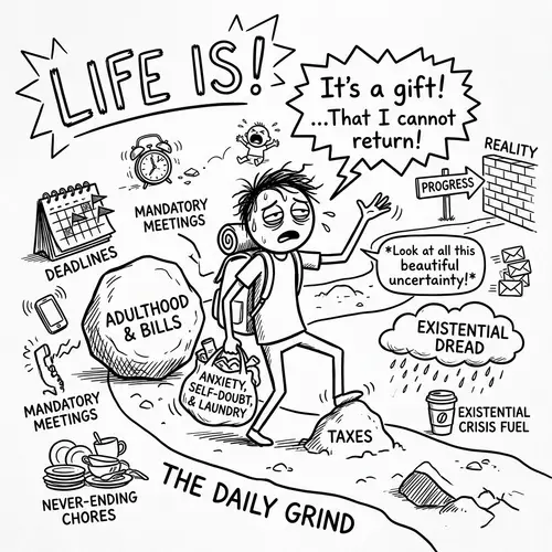 Sarcastic Line Art: Life Is!