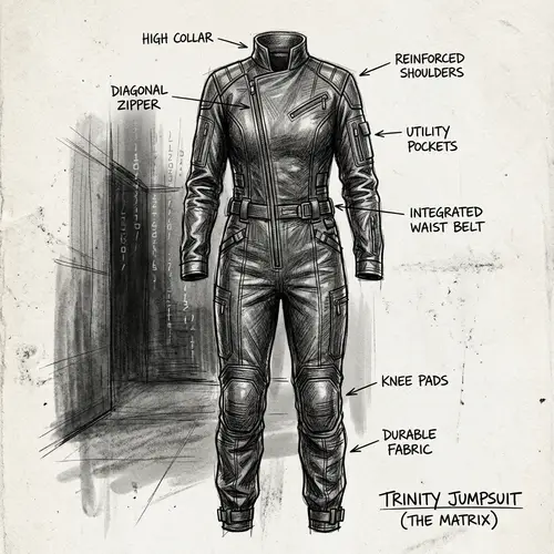 Trinity-Inspired Closed Jumpsuit Sketch