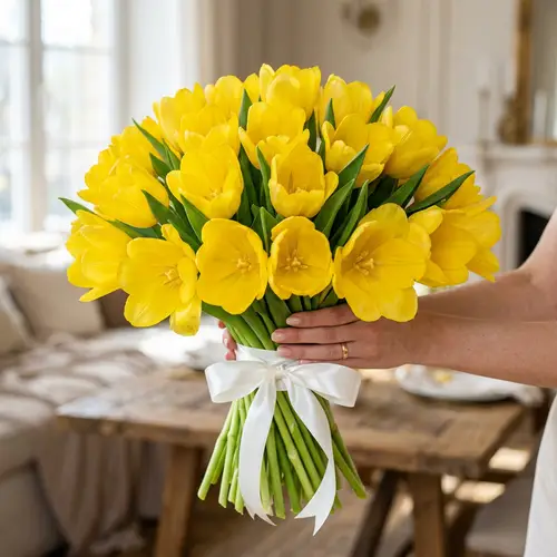 Stunning 3D Yellow Tulip Bouquet