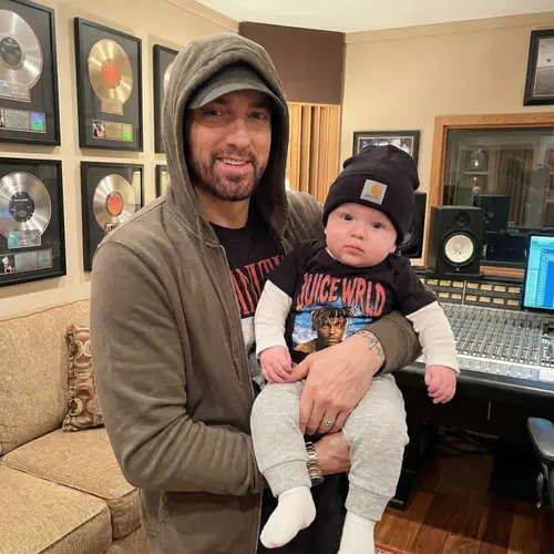 Eminem Holding Baby Juice WRLD - Iconic Moment