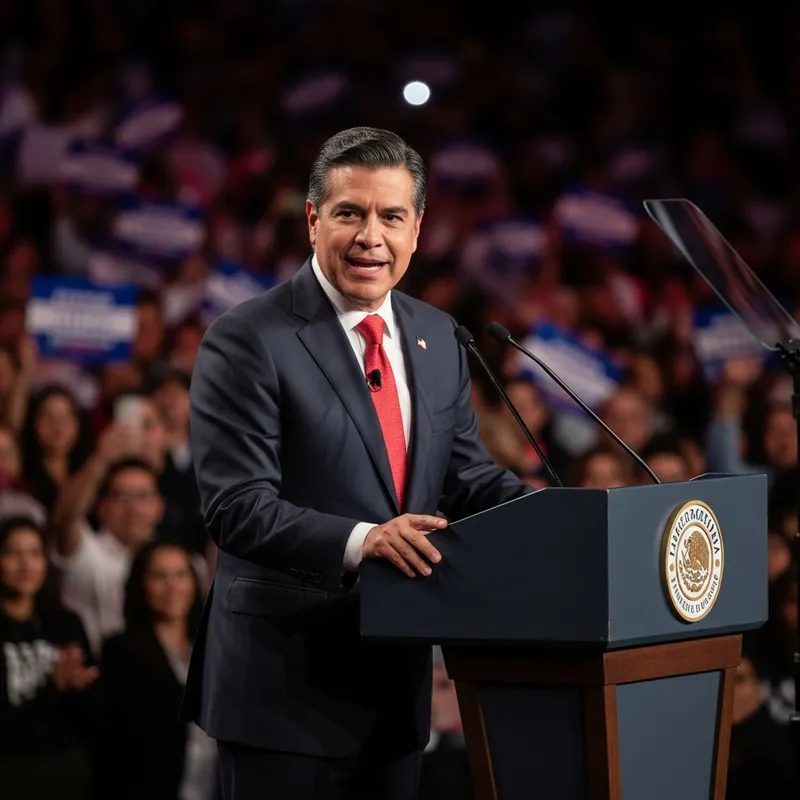 Politician Giving Inspiring Speech in Suit