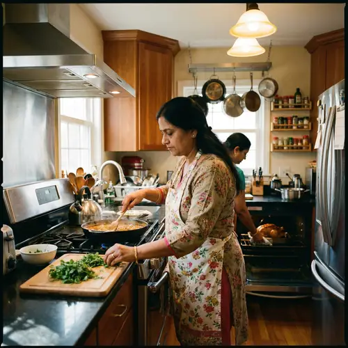 South Asian Female Cook in Modern Kitchen | Cooking Scene