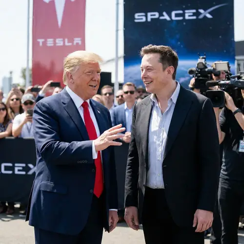 Illustration of Trump and Musk