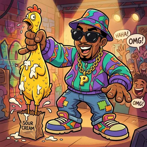 Cartoon Prankster with Exaggerated Features