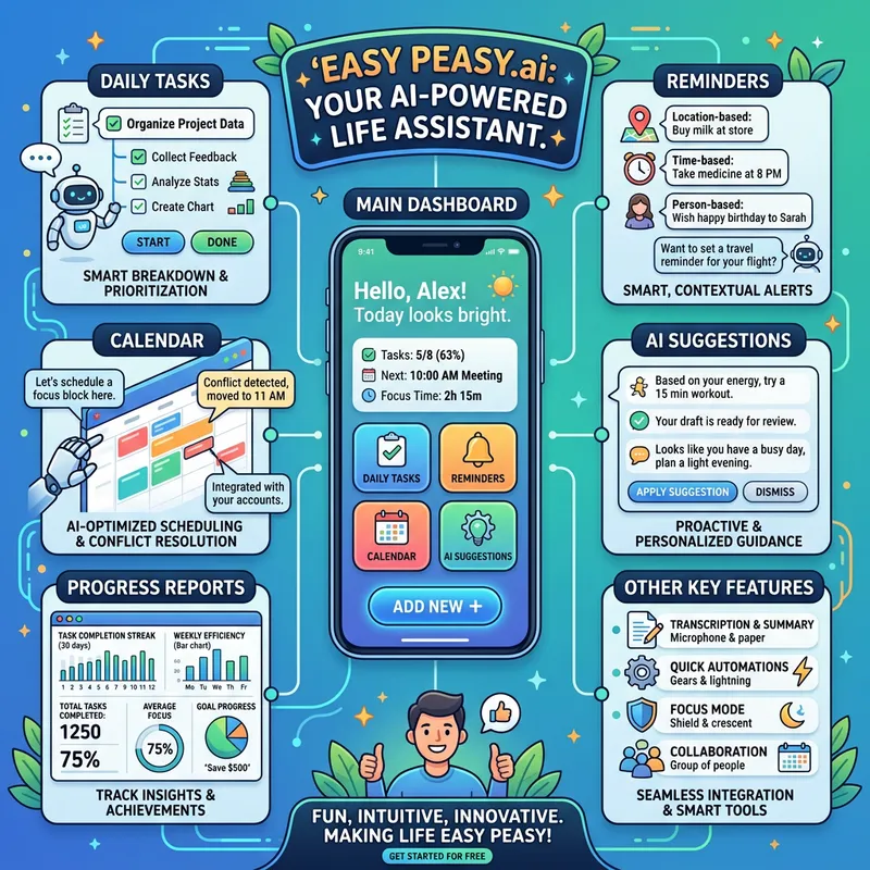 Easy Peasy.ai App Infographic | User-Friendly details