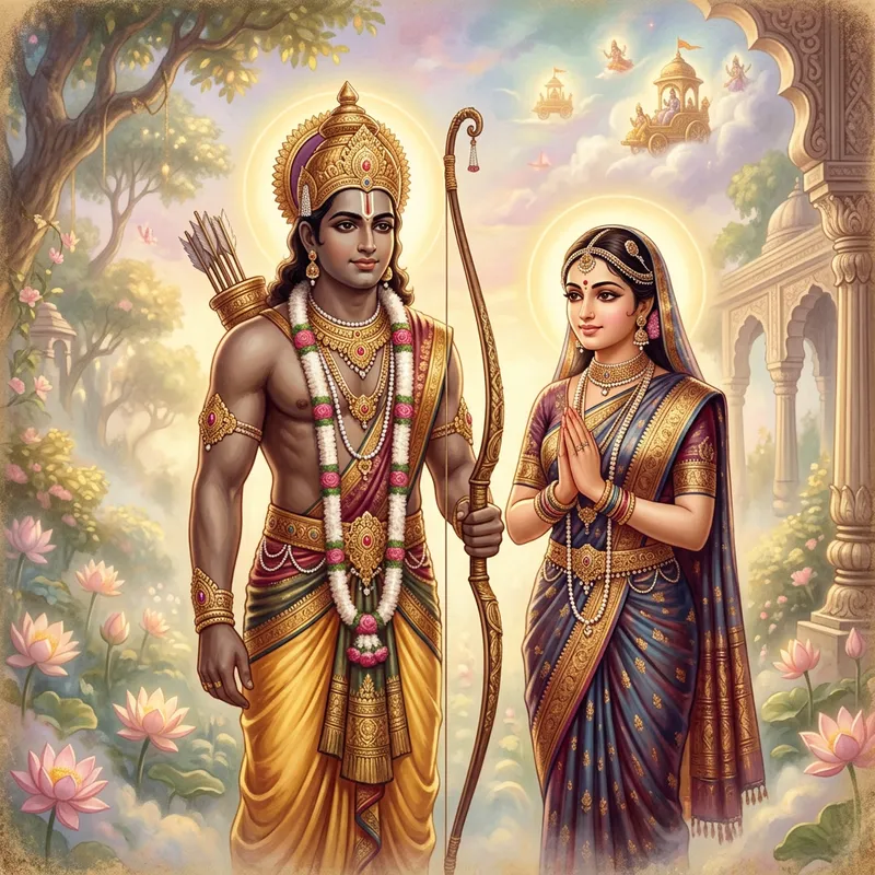 Divine Depiction of God Rama and Seetha