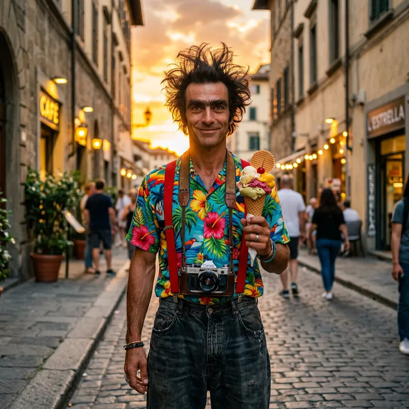 Unusual Appearance: Peculiar Man at Sunset Unusual Appearance: Peculiar Man at Sunset