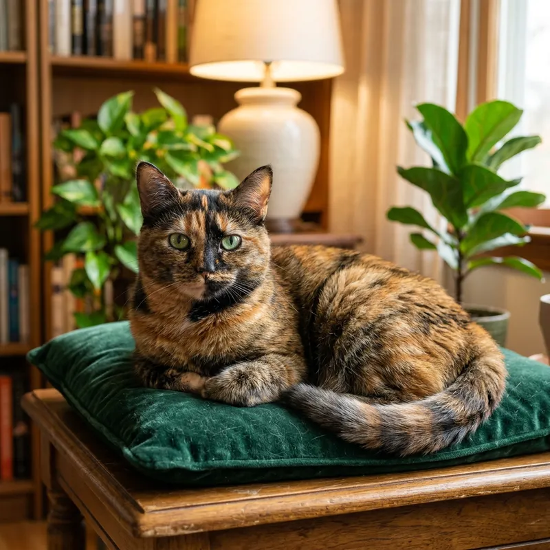 Serene Cat with Emerald-Green Eyes Serene Cat with Emerald-Green Eyes