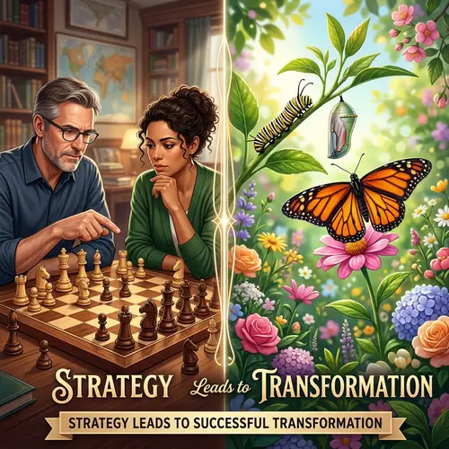 Strategy and Transformation: Chess Board & Butterfly Metaphor