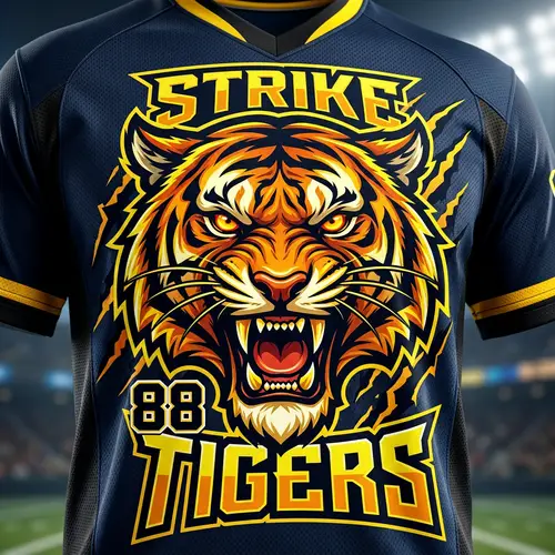 Yellow Jersey Angry Tiger Design - Bold & Vivid