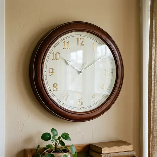 Elegant Mahogany Clock with Silver Hands - Passage of Time in 12 Hours