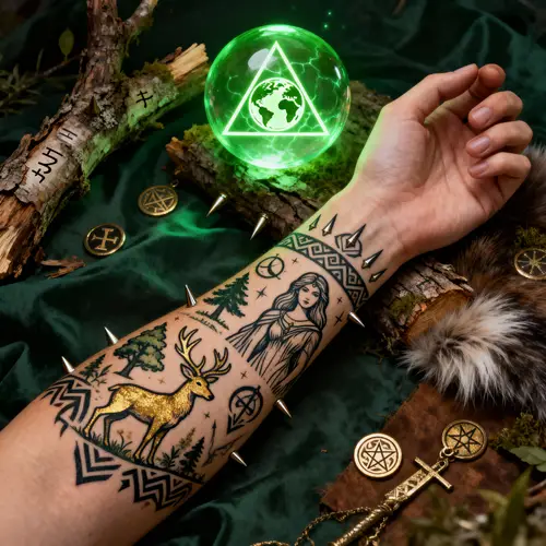 Magical Earth Tattoos: Alchemy & Nature Symbolism