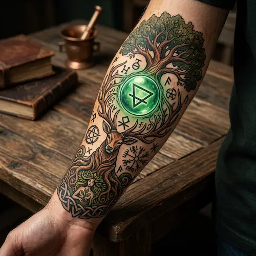 Magical Earth Tattoos: Alchemy & Nature Symbolism