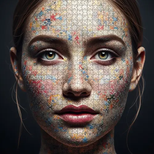 Puzzle Piece Face Art