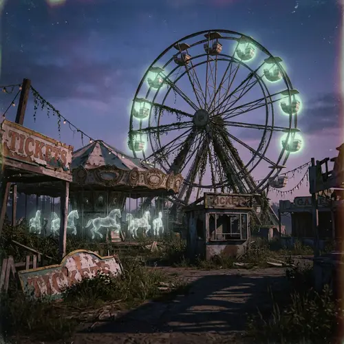 Eerie Abandoned Carnival Photography at Dusk