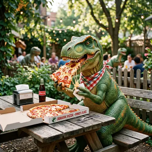 Dino Eating Pizza: Fun Dino-Themed Treats