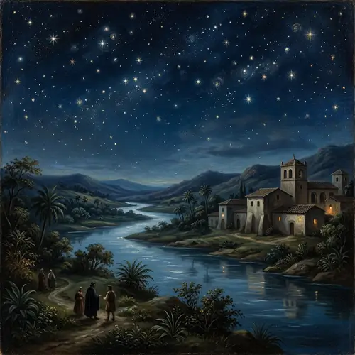 Venezuelan Night Sky, Renaissance Style - Celestial Landscape