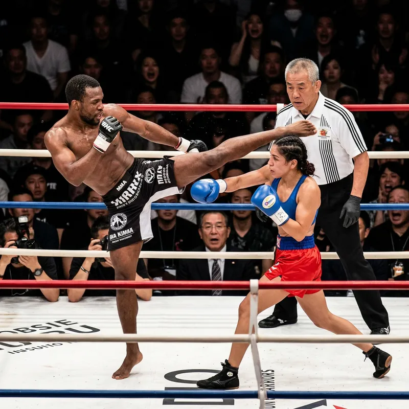 Action Packed MMA Fight: Black vs Hispanic Boxer Showdown