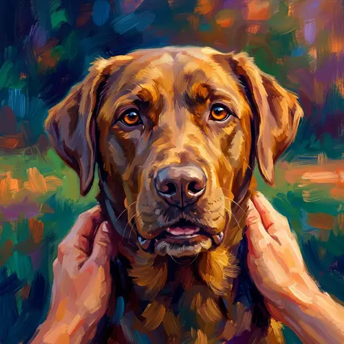 Heartwarming Digital Painting of a Loyal Dog