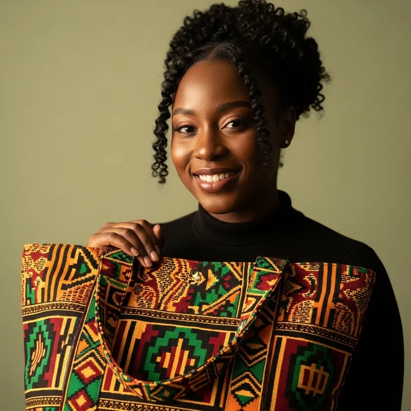 Vibrant Afrocentric Tote Bags - African Woman Portrait Vibrant Afrocentric Tote Bags - African Woman Portrait