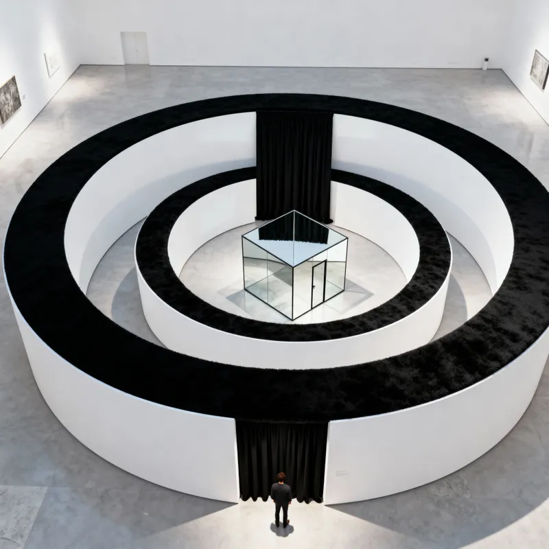 Spiral Installation Art: Aerial View & Design