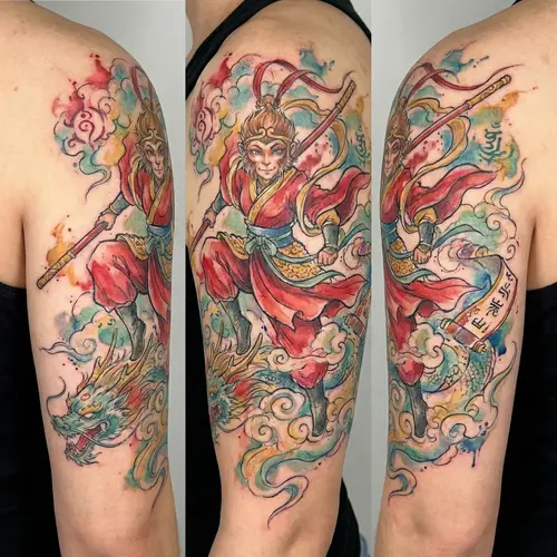 Sun Wukong Tattoo Design: The Great Monkey Queen