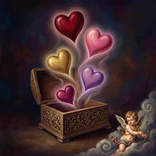 Radiant Love: Ethereal Hearts Illustration for Lovers