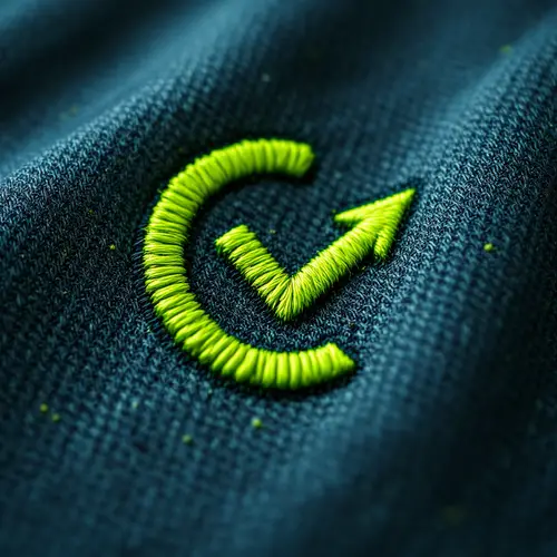 Vibrant Lime Green Embroidered Logo Texture