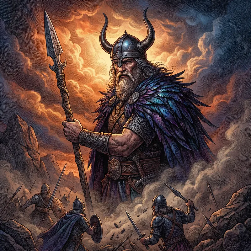 Epic Norse Mythology Figure in Vibrant Detail