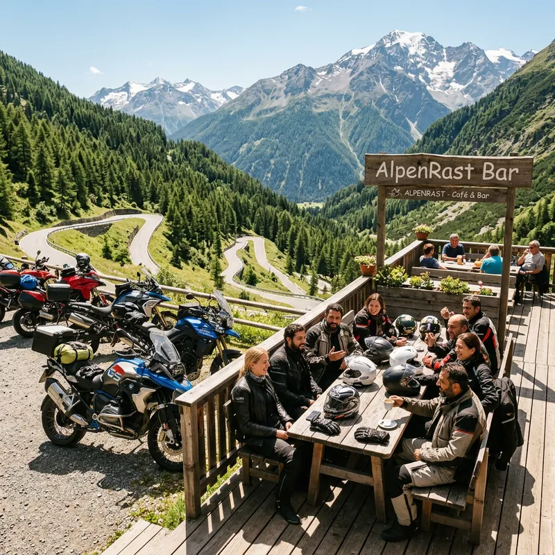 Motorcyclists Enjoying Perfect Day in Europe