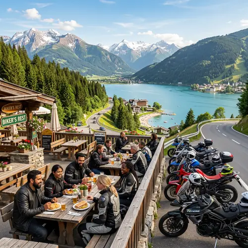 Exploring Europe: Bikers Enjoying Scenic Mountain Roads