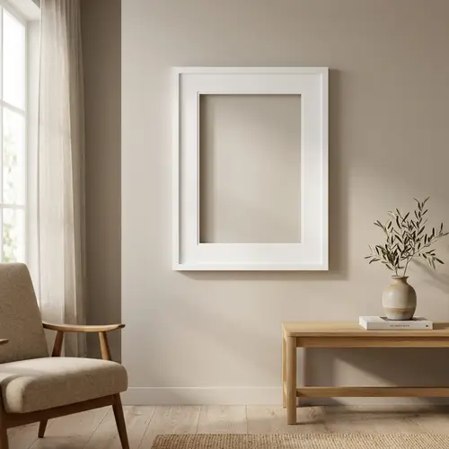 Modern White Frame in Minimalistic Room | Home Decor Inspiration