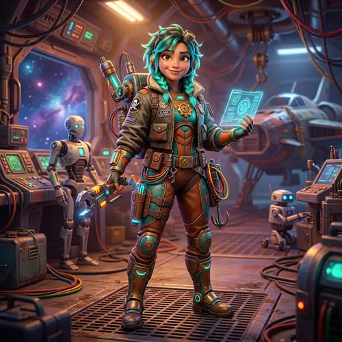 3D Concept Art of Space Pirate Engineer Character