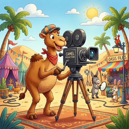 Pixar-Style Camel Filming Adventure