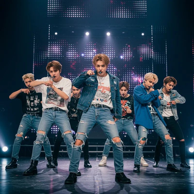 K-Pop Boy Group Inspired by Stray Kids on Stage