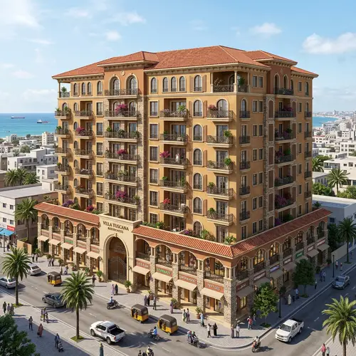 Mediterranean 10-Story Apartment Complex in Mogadishu
