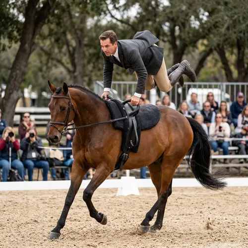 Hispanic Man Performing Horse Somersaults | Professional Rider