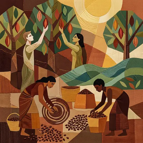 Abstract Representation of a Cocoa Harvest