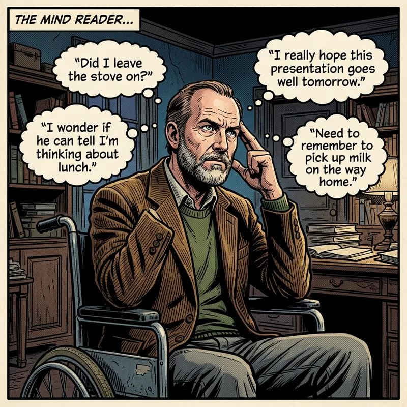 Unlocking Minds: Telepathic Revelation in Comic Art Style